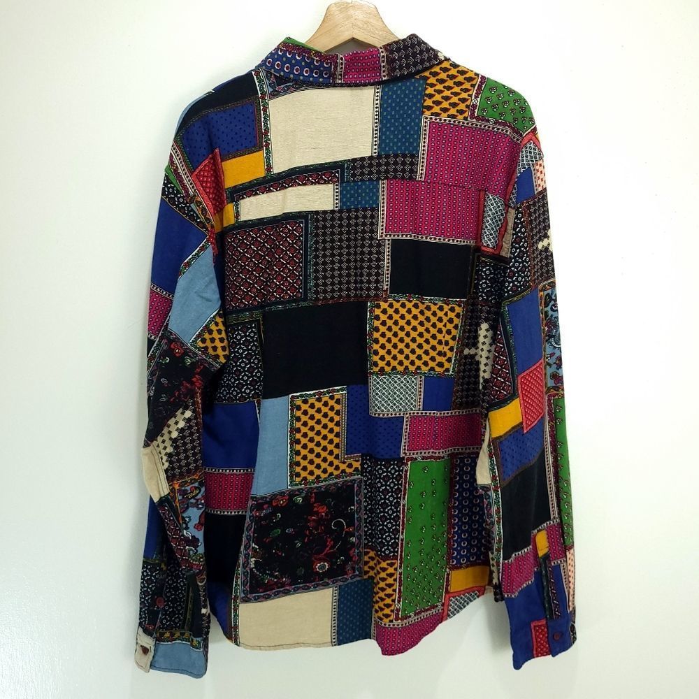 Patchwork Button Down Shirt - Picture 3 of 5